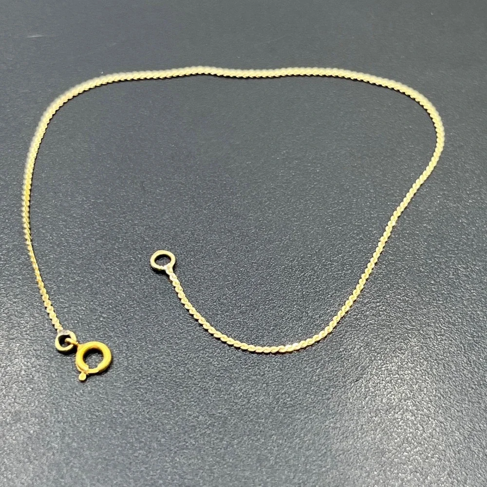 14K Solid Gold Classic Cuban link‎ Curb Layering Chain Bracelet 7